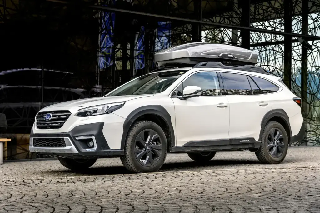 White Subaru Outback SUV 